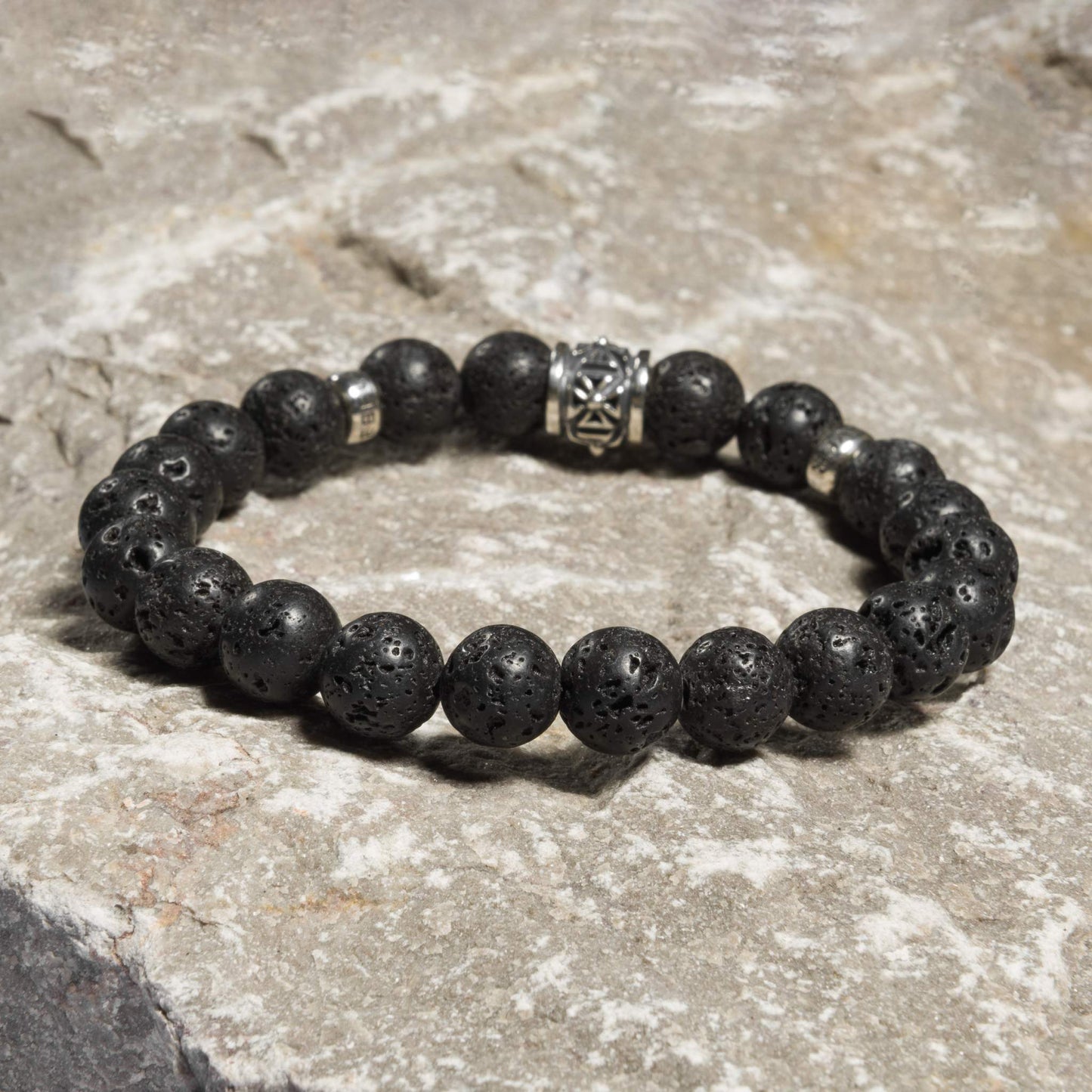 Bracelet Lava stone matt 10 mm