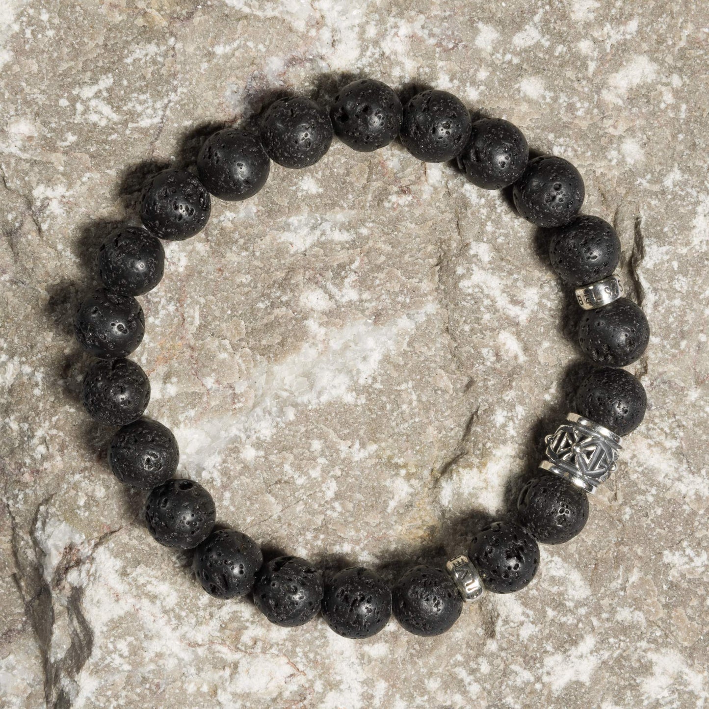 Bracelet Lava stone matt 10 mm