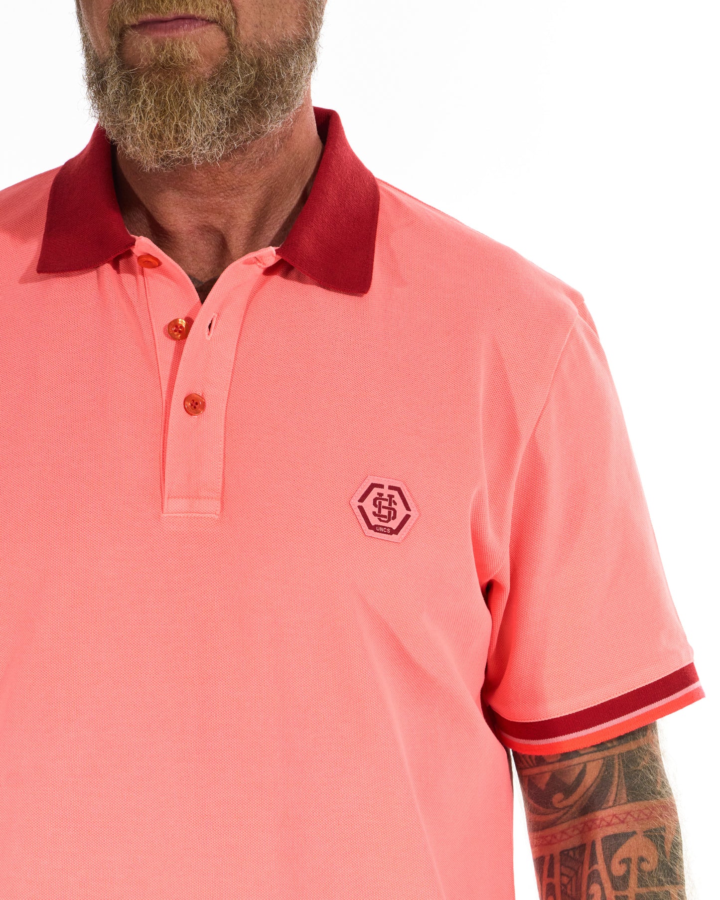 BRENDON II Men's Polo NEON RED