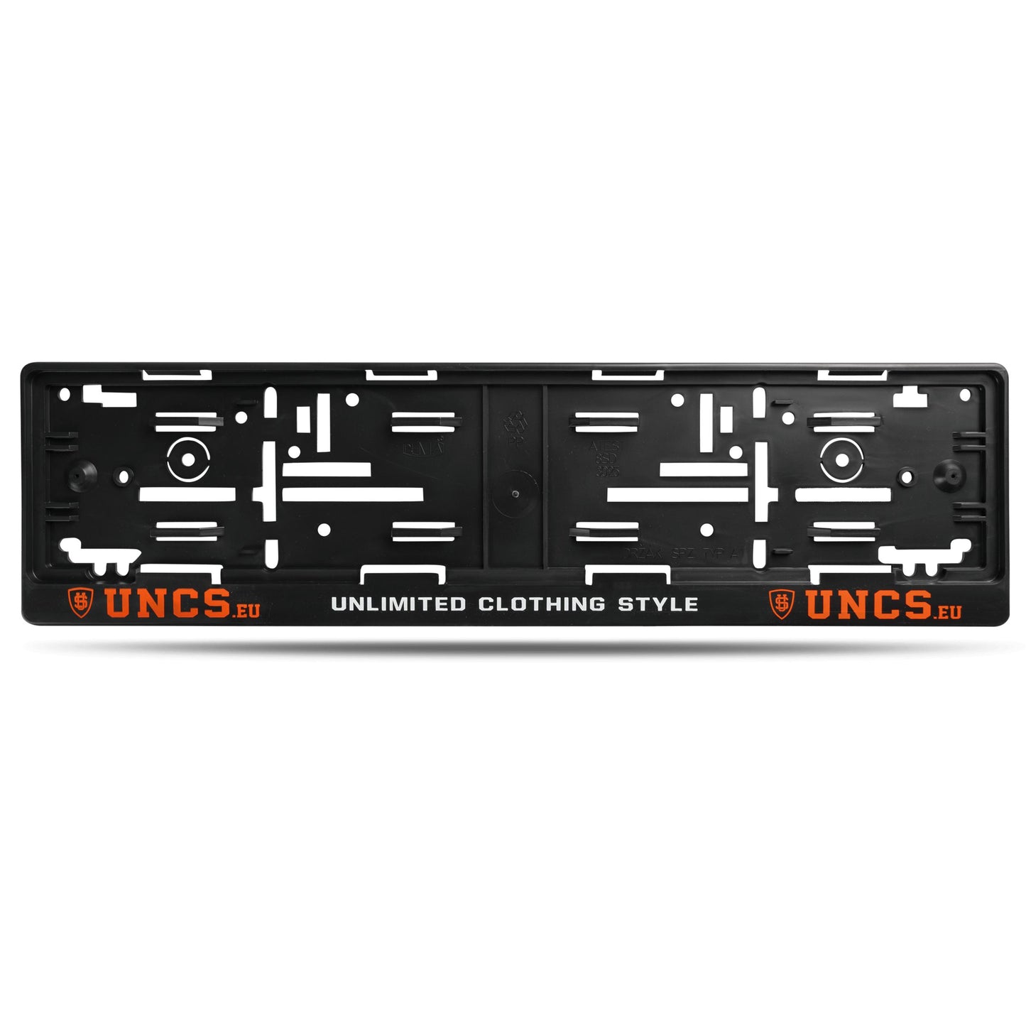 UNCS CAR License Plate Holder BLACK/ORANGE