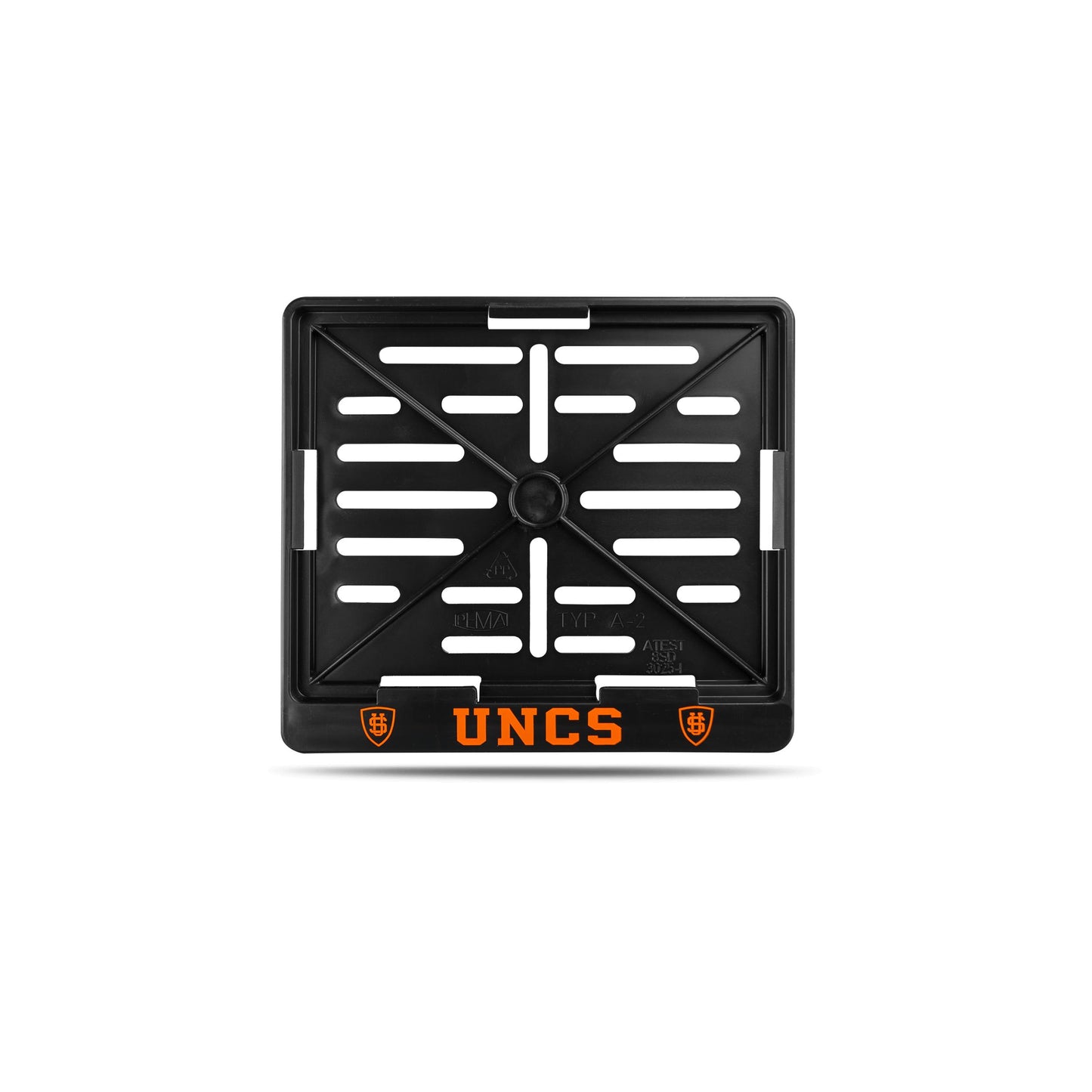 UNCS MOTO License Plate Holder BLACK/ORANGE