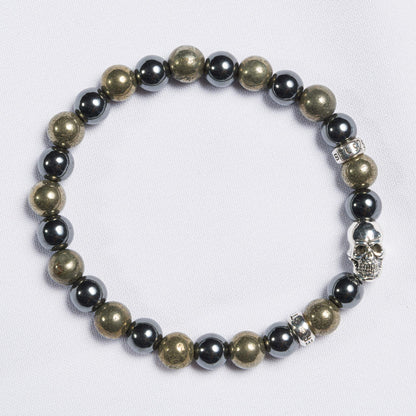 Bracelet Pyrite/Hematite shiny 8 mm