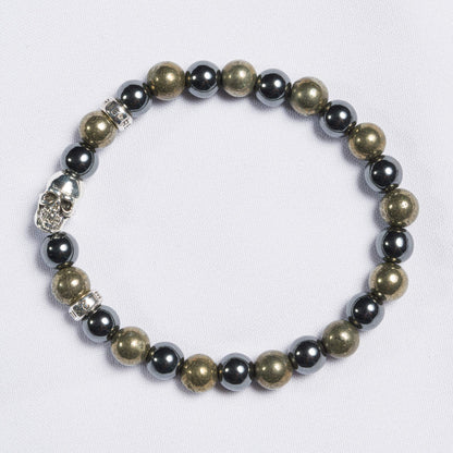 Bracelet Pyrite/Hematite shiny 8 mm