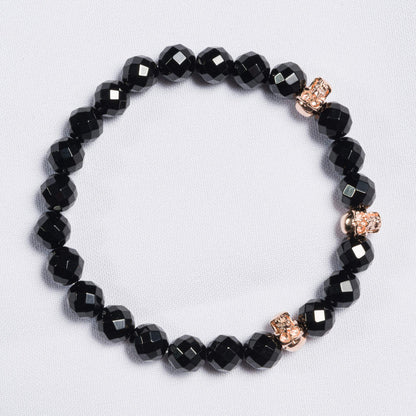 Bracelet Onyx faceted 8 mm