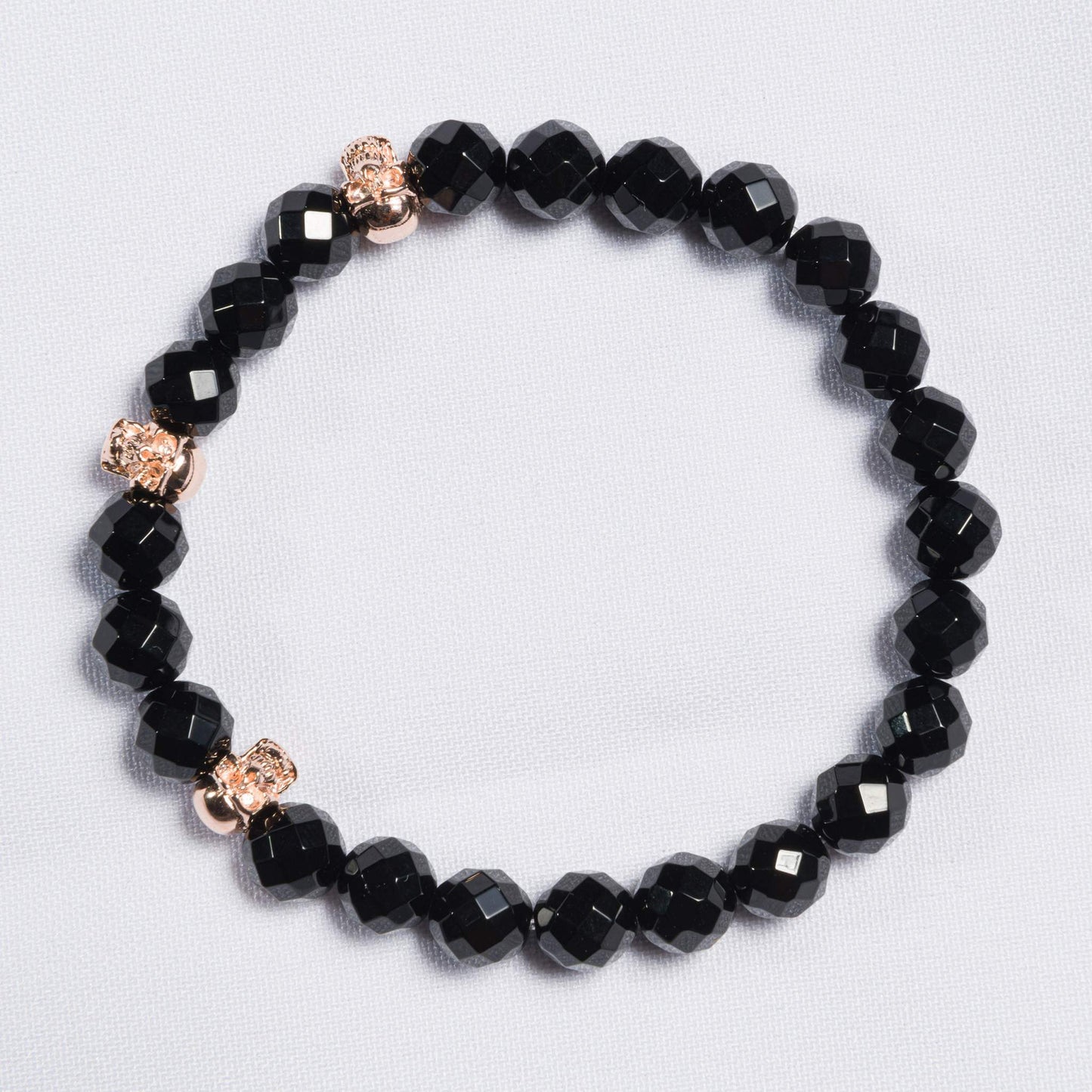 Bracelet Onyx faceted 8 mm