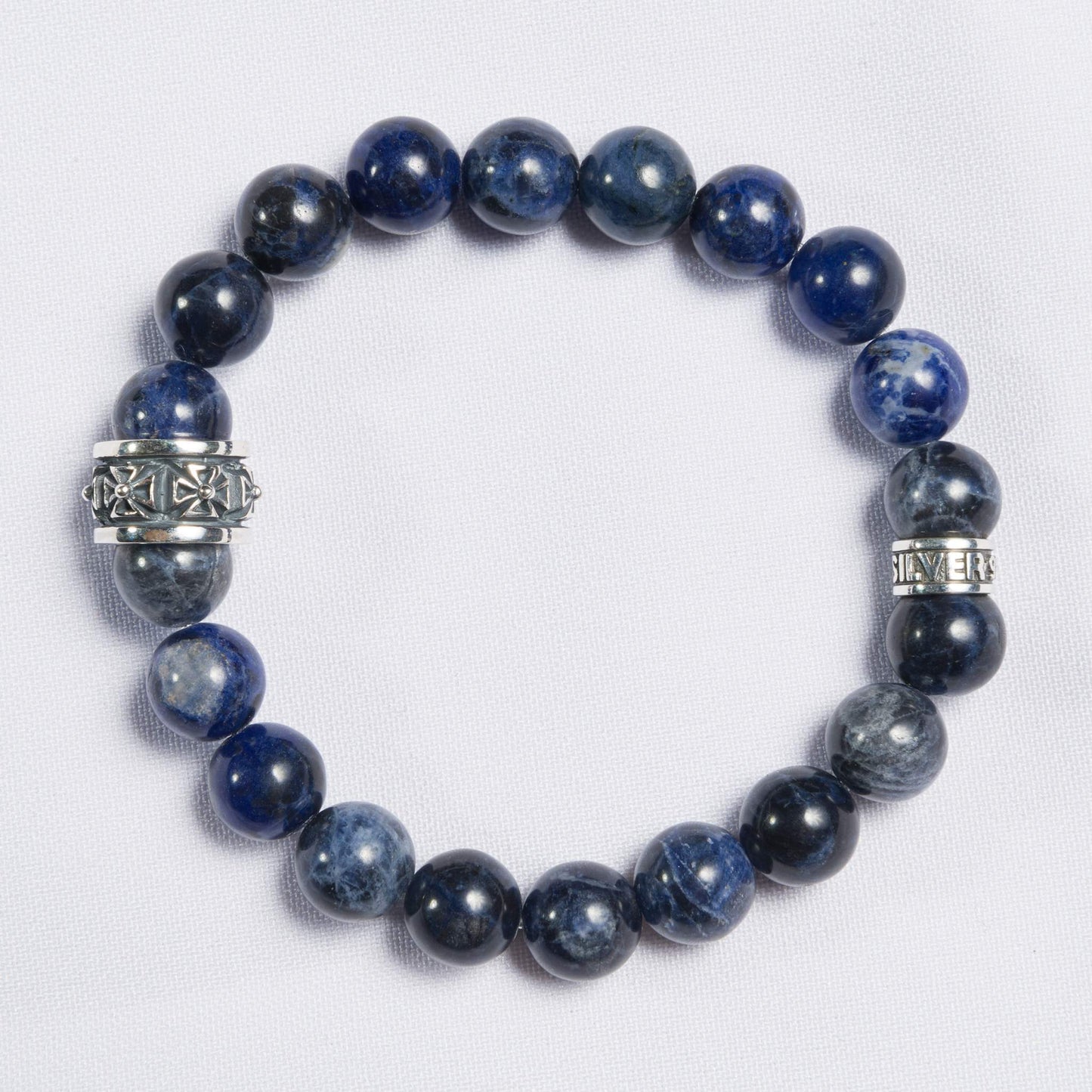 Bracelet Sodalite shiny 10 mm Cross