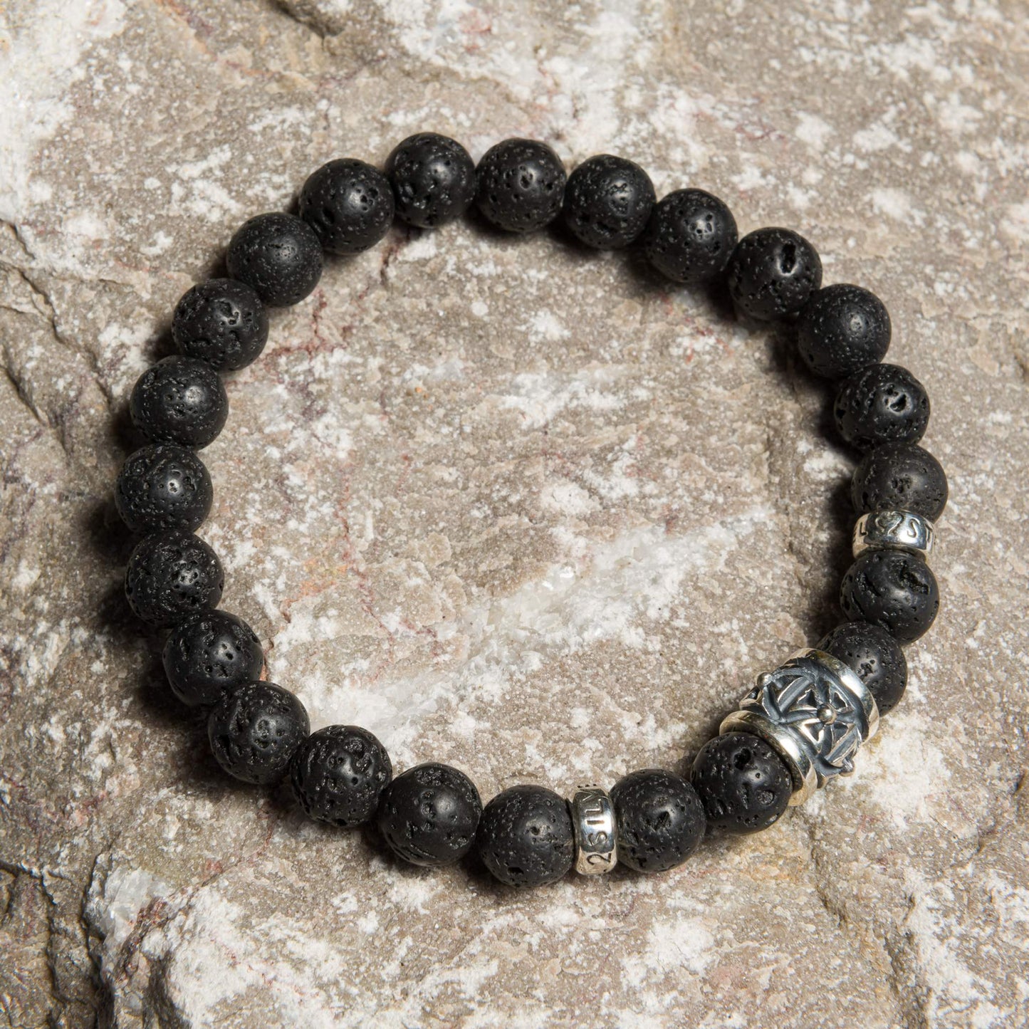 Bracelet Lava stone matt 8 mm