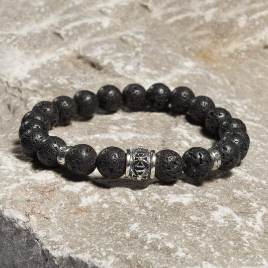 Bracelet Lava stone matt 10 mm