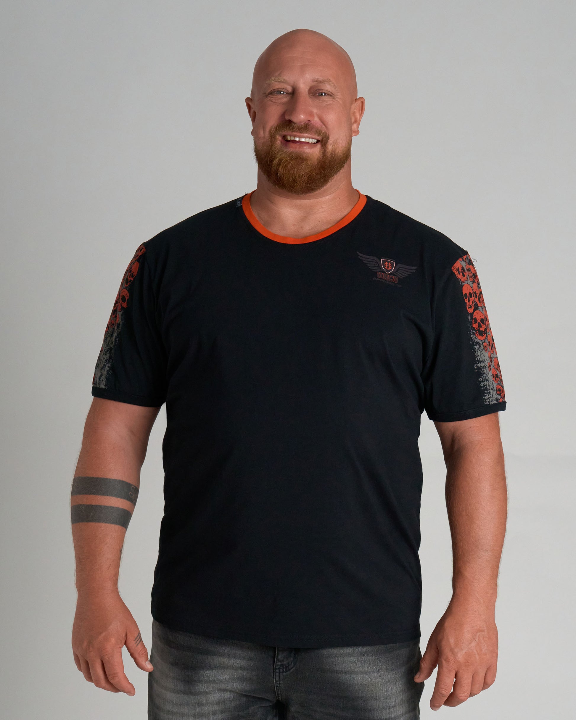 MALLORY IV Men's T-Shirt BLACK/ORANGE