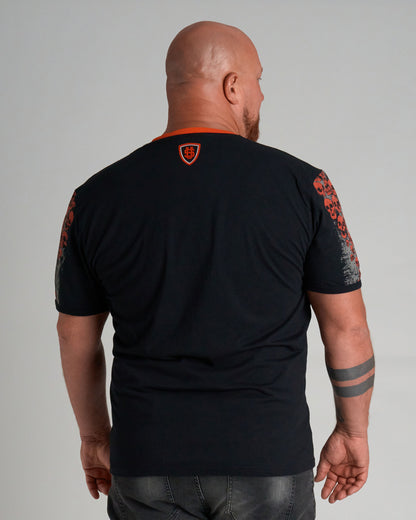 MALLORY IV Men's T-Shirt BLACK/ORANGE