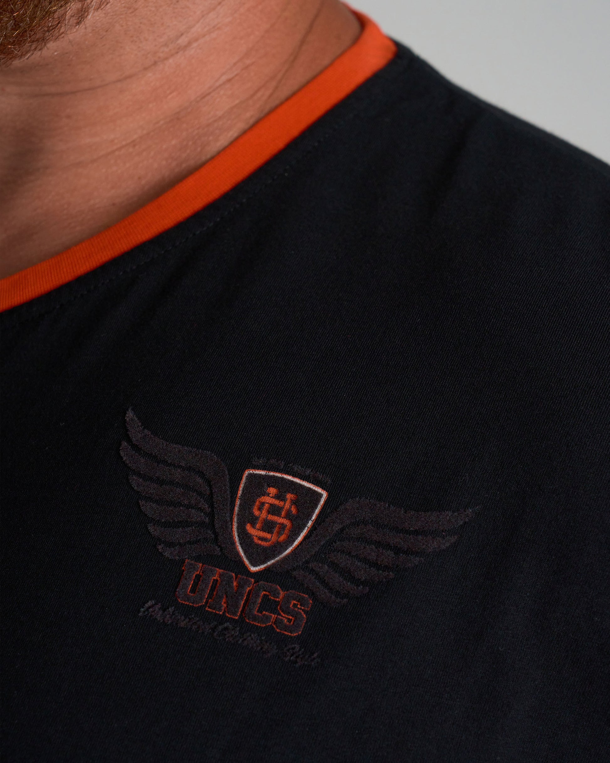 MALLORY IV Men's T-Shirt BLACK/ORANGE