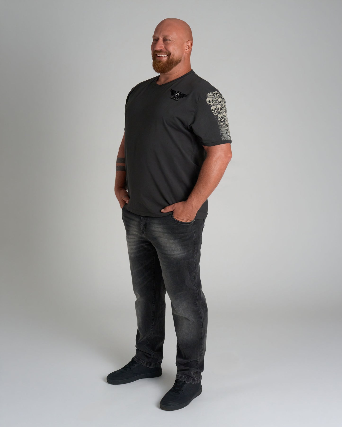 MALLORY IV Men's T-Shirt BLACK/WHITE