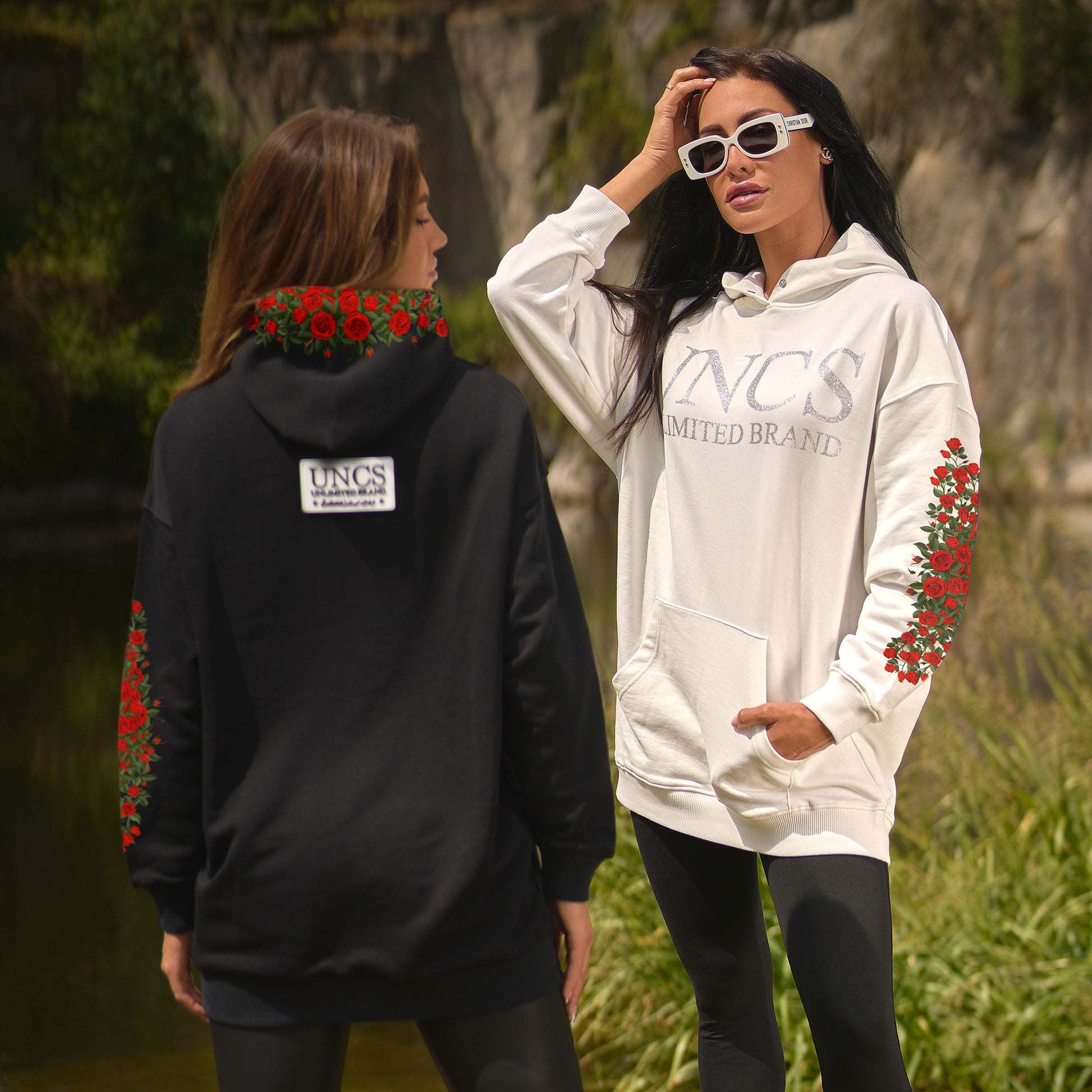 Women in oversize hoodie from UNCS