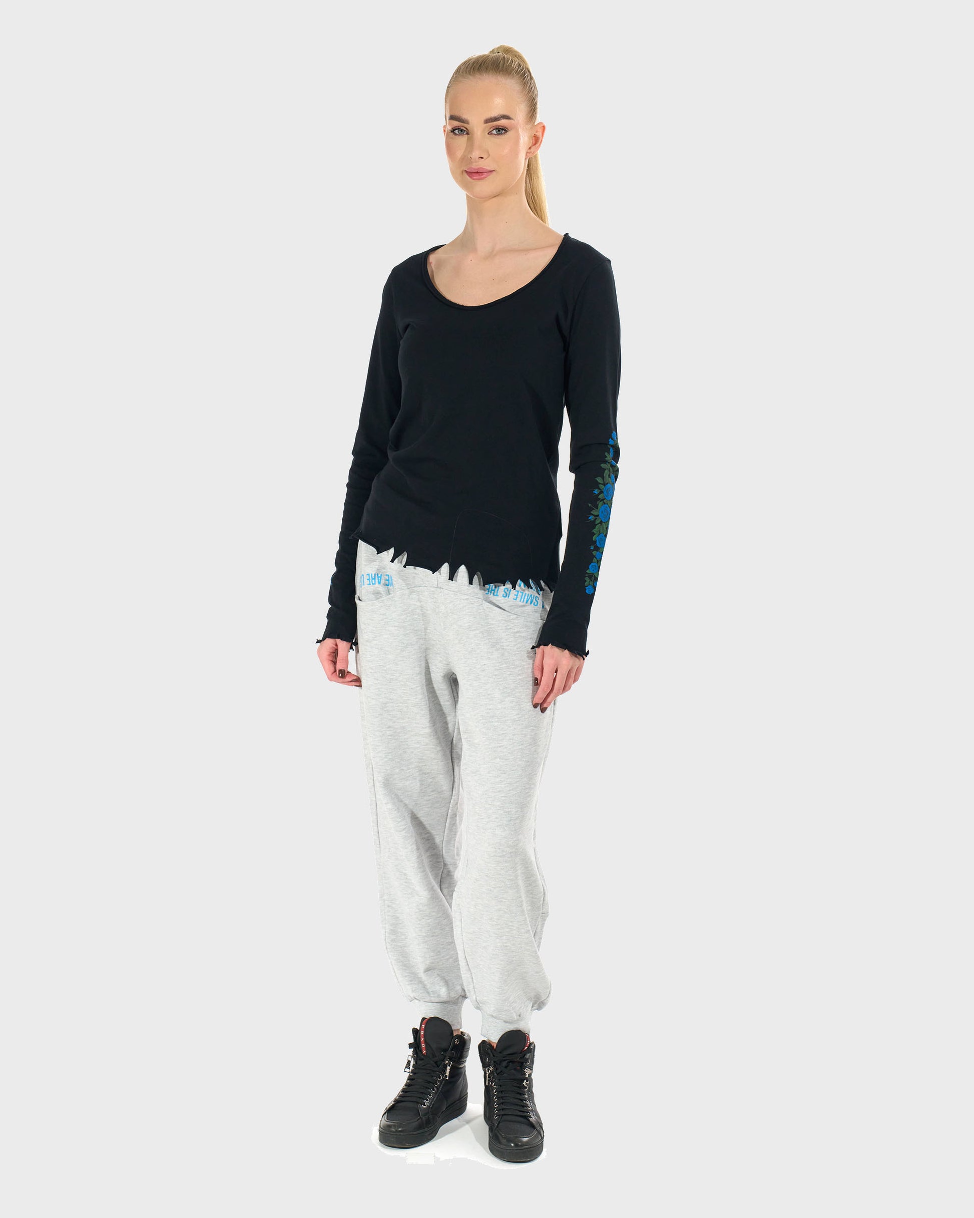 CLAUDIE LS BLACK Women's T-shirt BLACK