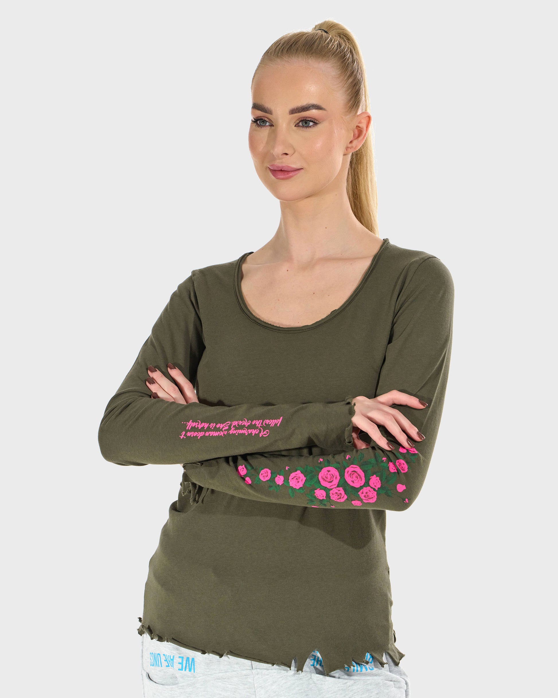 CLAUDIE LS KHAKI Women's T-shirt KHAKI