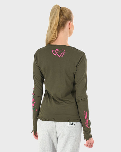CLAUDIE LS KHAKI Women's T-shirt KHAKI