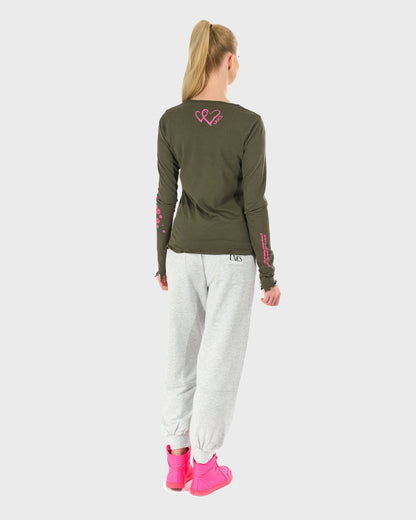 CLAUDIE LS KHAKI Women's T-shirt KHAKI