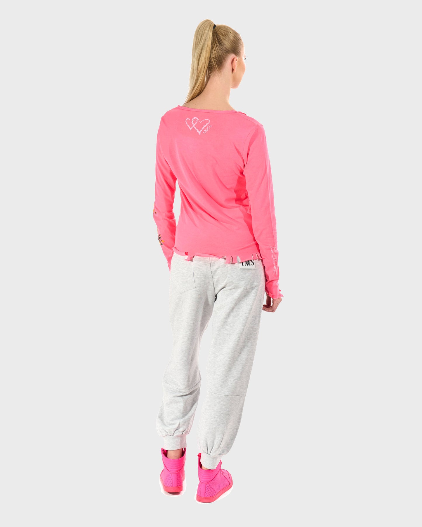 CLAUDIE LS NEON PINK Women's T-shirt NEON PINK