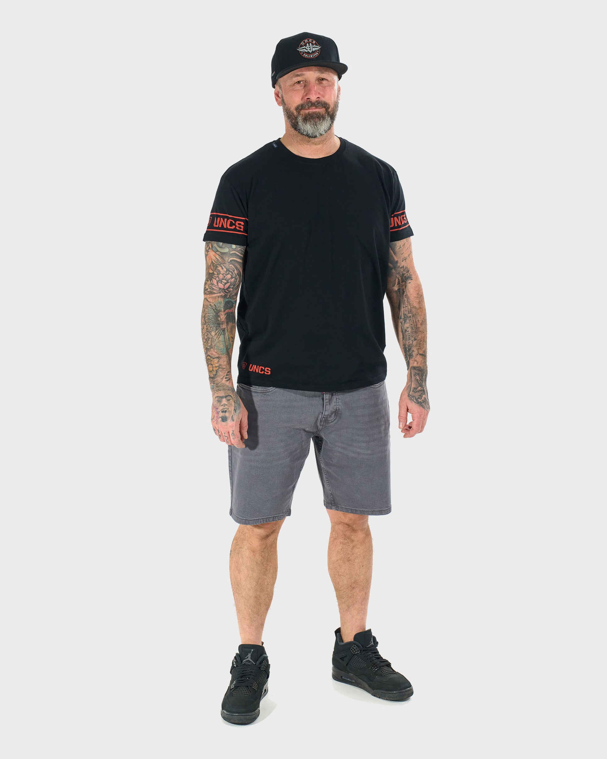 BRADY II Men's T-Shirt BLACK/ORANGE