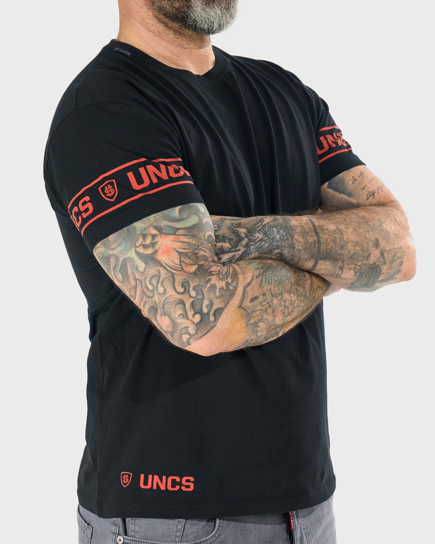 BRADY II Men's T-Shirt BLACK/ORANGE