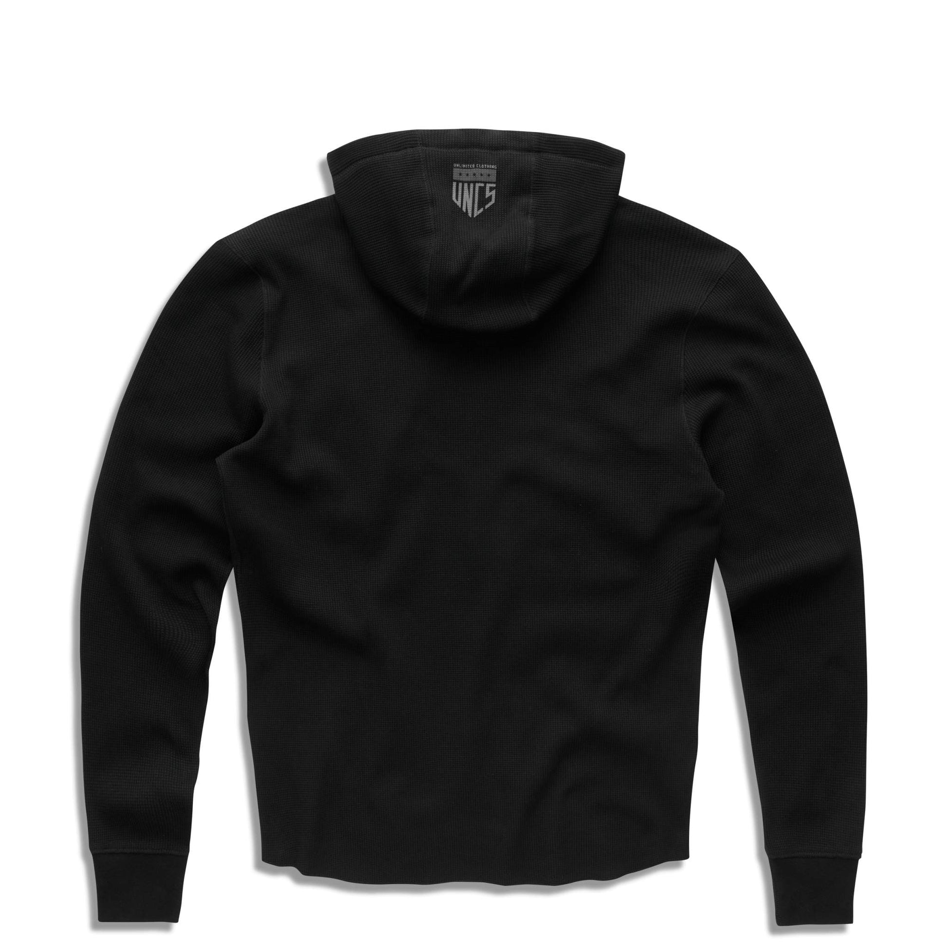 Black long sleeve shirt with hood