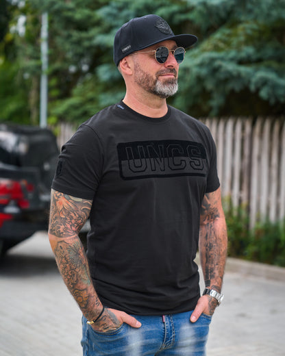 ALVARO Men's T-Shirt BLACK (FLOCK)