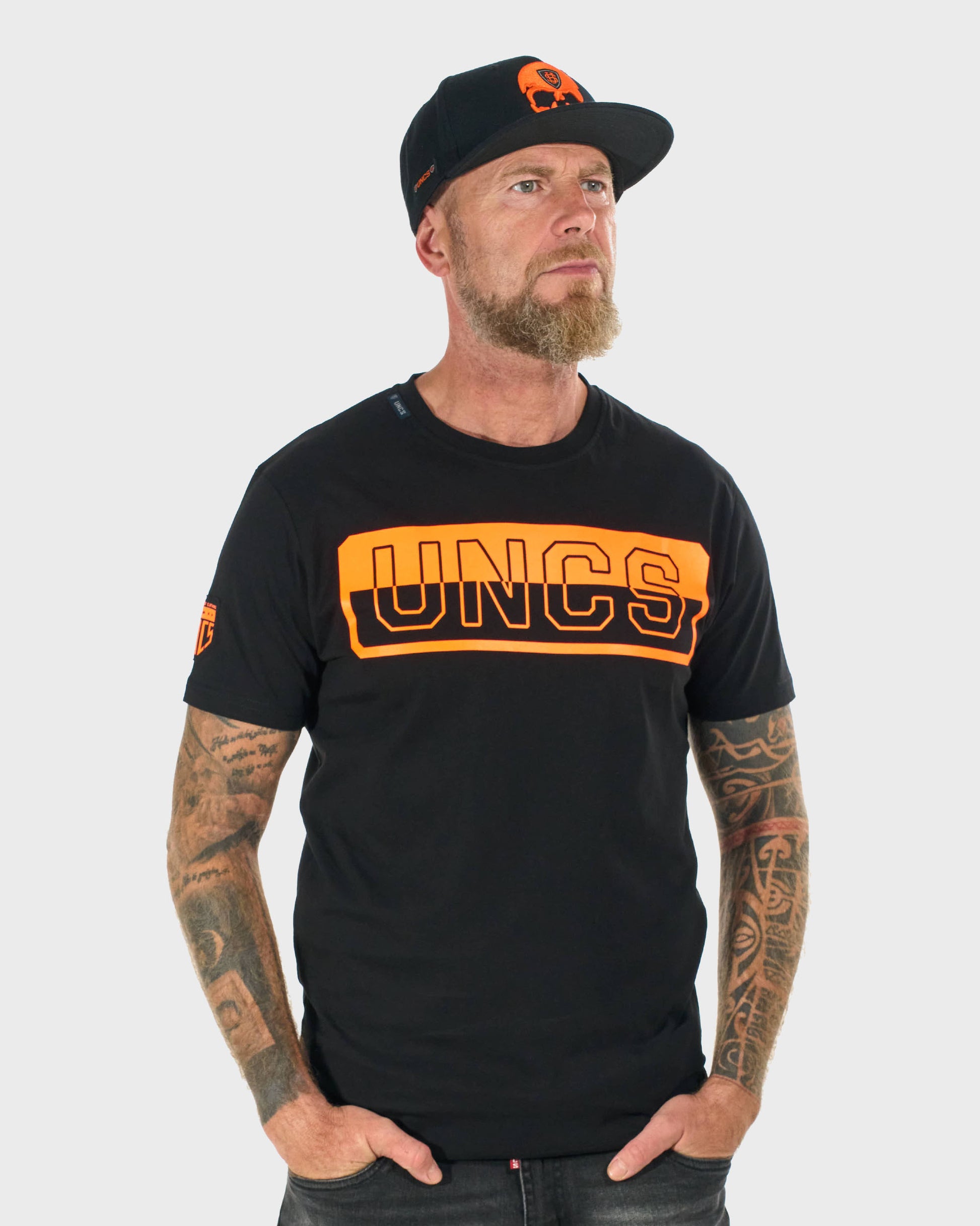 ALVARO Men's T-Shirt BLACK/ORANGE