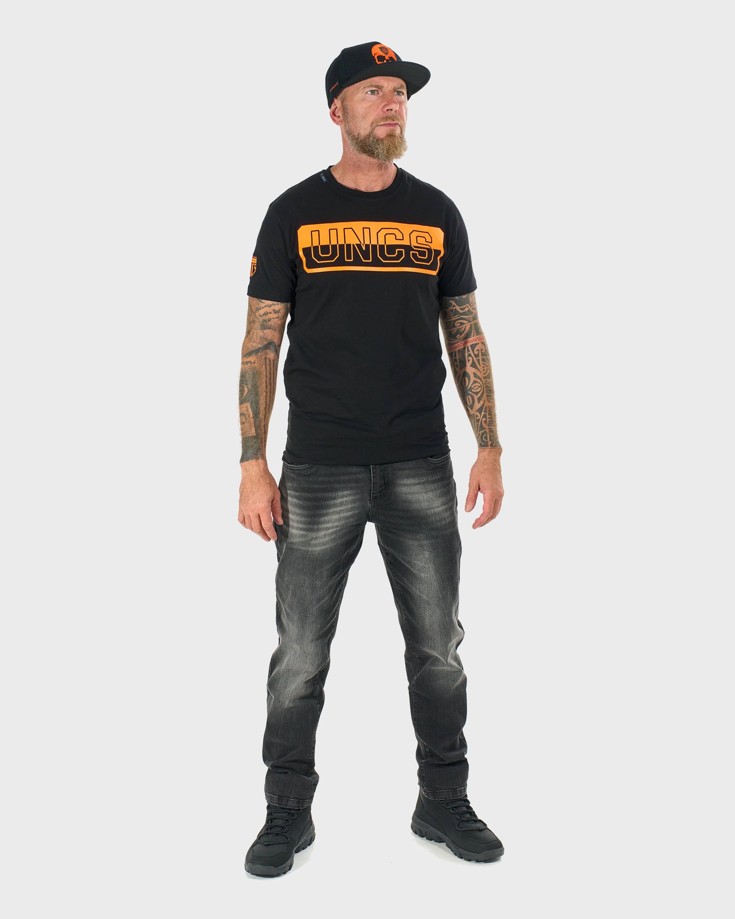 ALVARO Men's T-Shirt BLACK/ORANGE