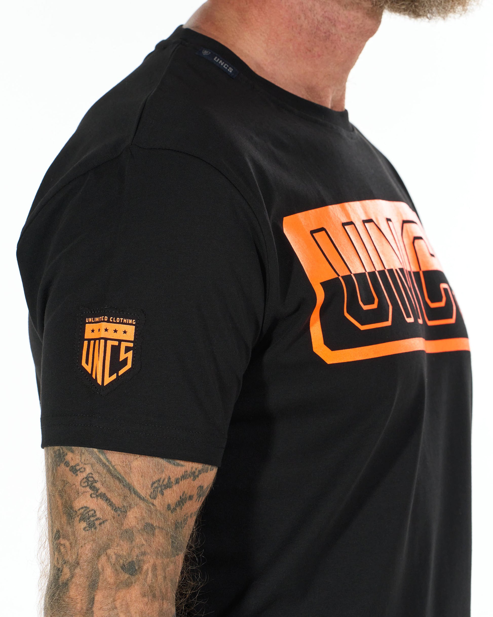 ALVARO Men's T-Shirt BLACK/ORANGE