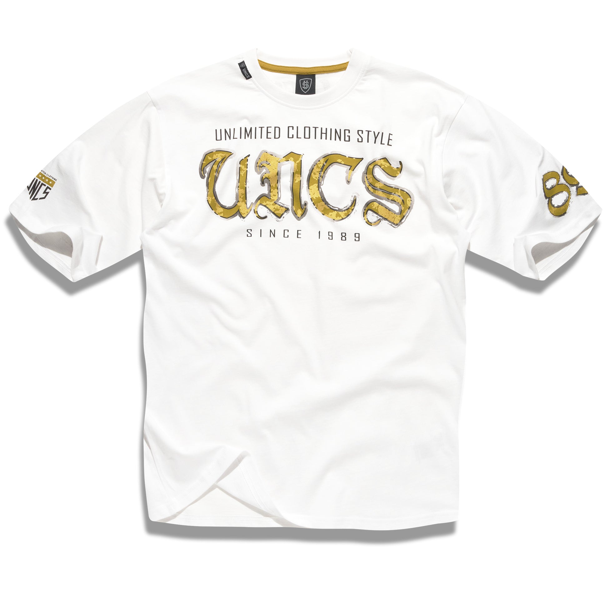 MORGAN II (OVERSIZE) Men's T-Shirt WHITE/GOLD