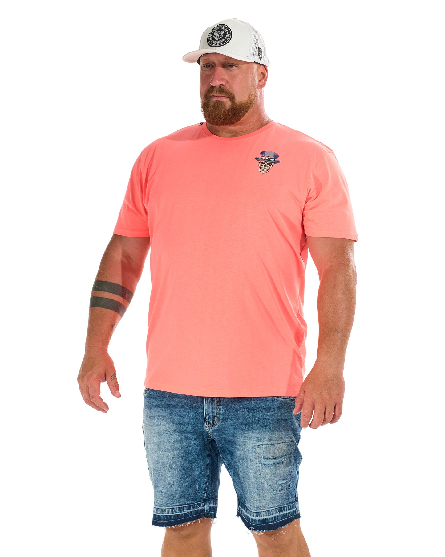 SKULL II Men's T-Shirt NEON CORAL