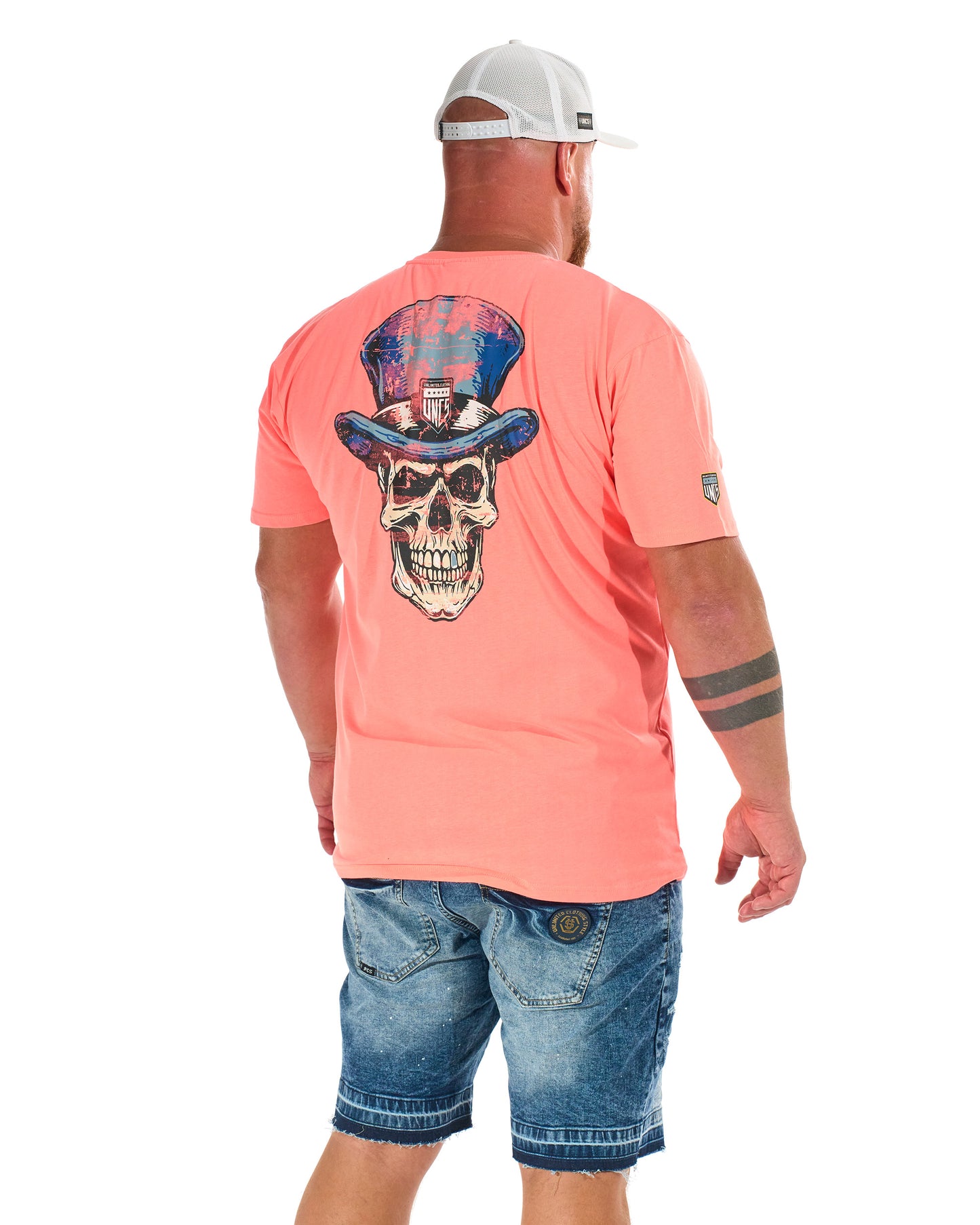 SKULL II Men's T-Shirt NEON CORAL