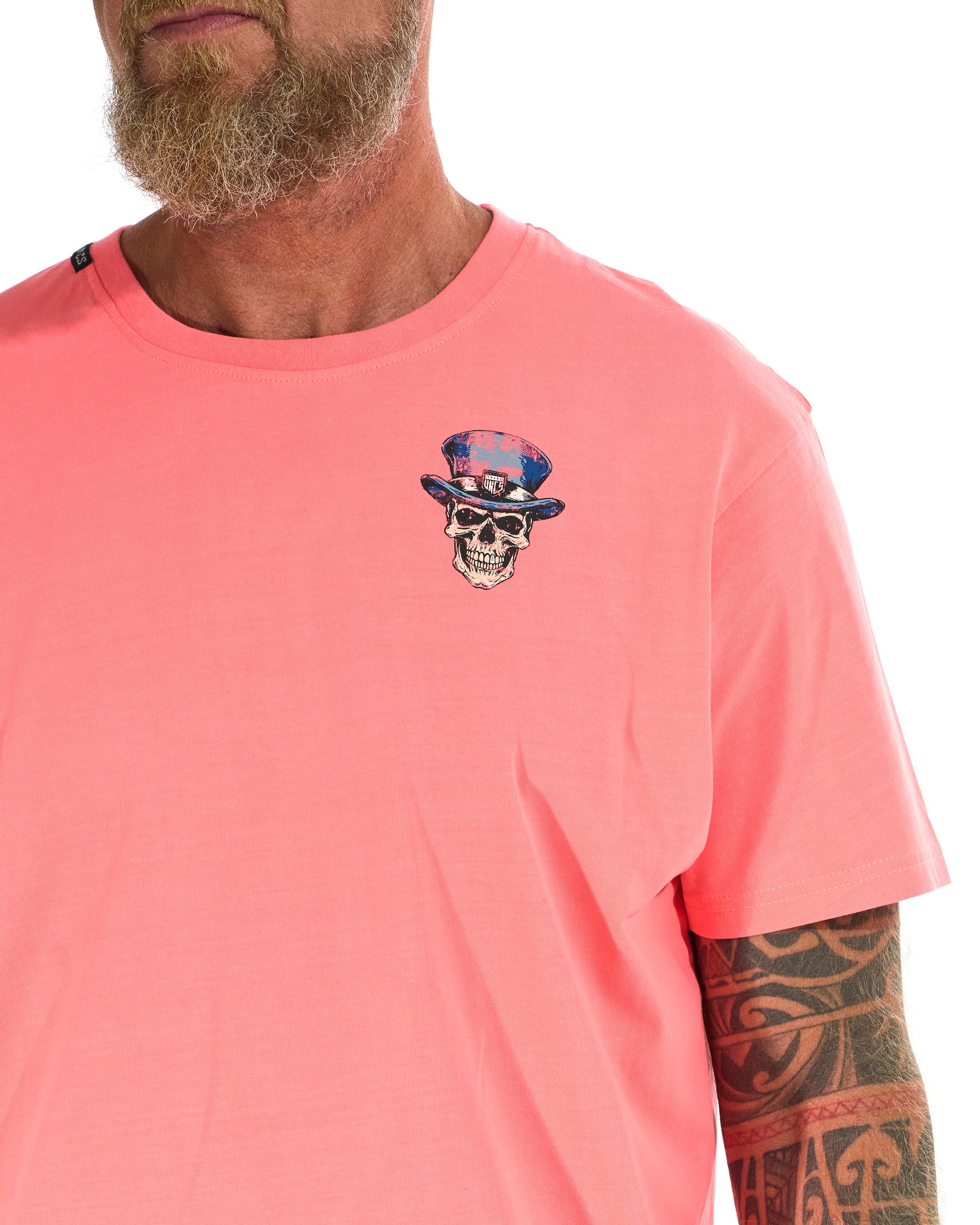 SKULL II Men's T-Shirt NEON CORAL