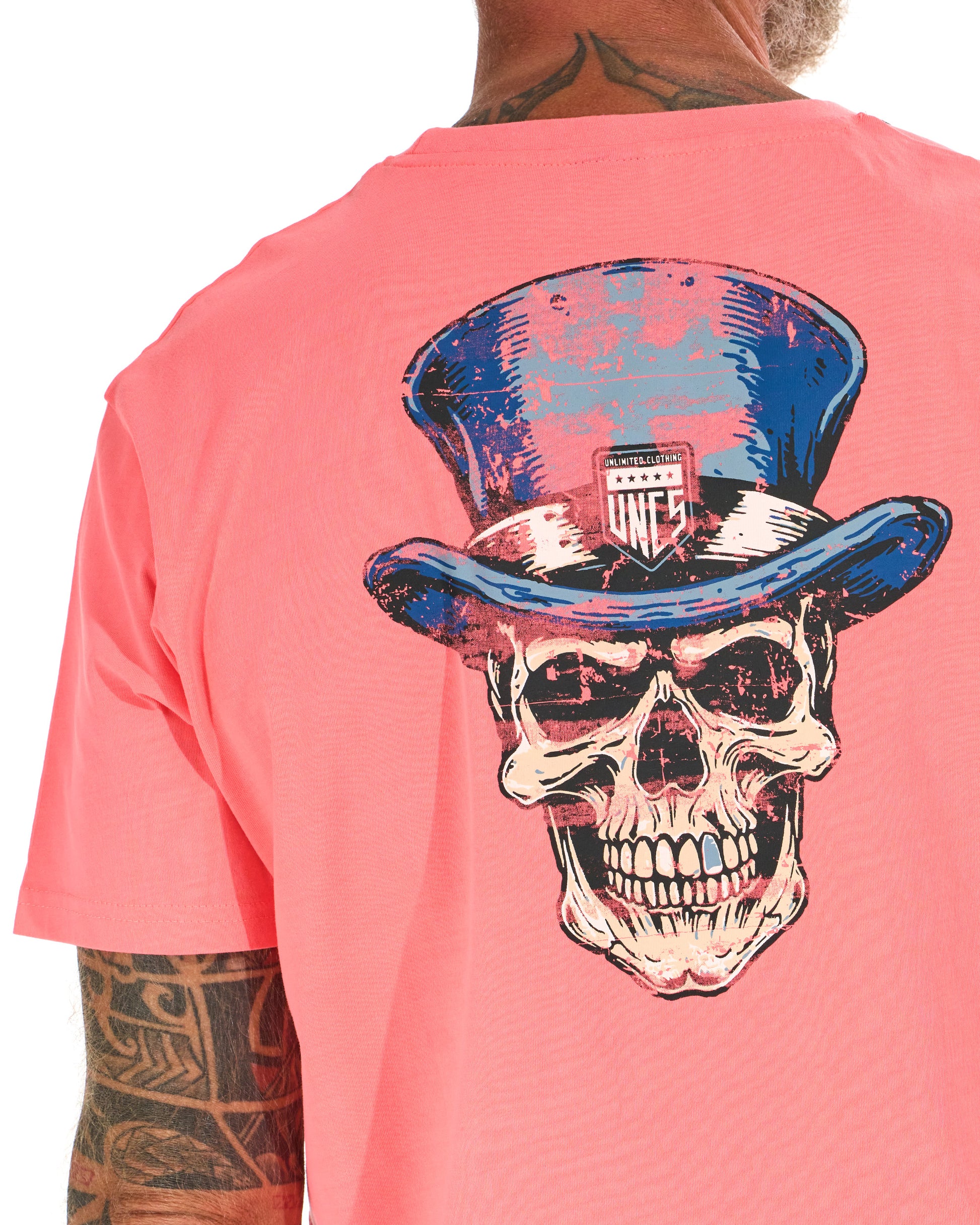 SKULL II Men's T-Shirt NEON CORAL