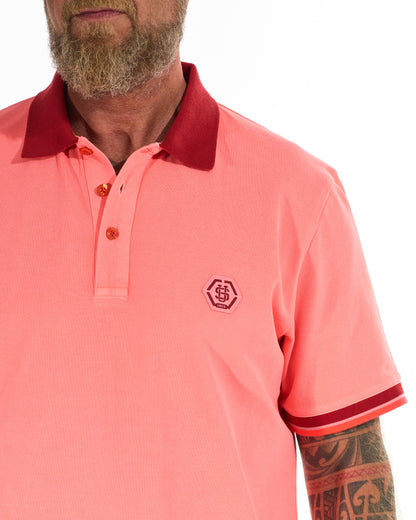 BRENDON II Men's Polo NEON RED
