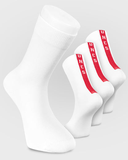 BAXTER (3 pairs) Men's Socks WHITE/RED