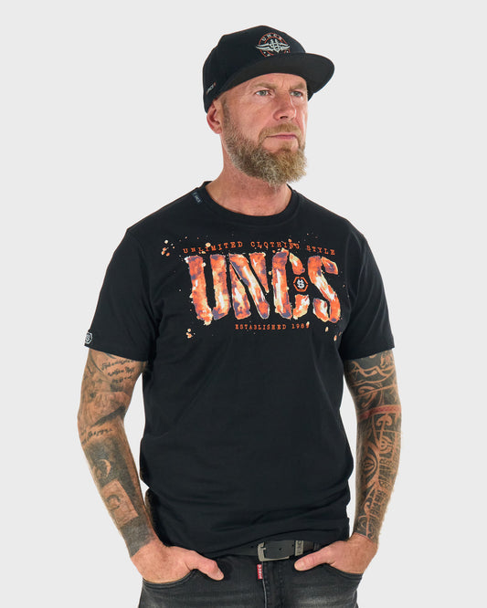 RODNEY III Men's T-Shirt BLACK/ORANGE