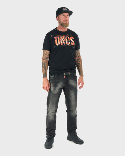 RODNEY III Men's T-Shirt BLACK/ORANGE