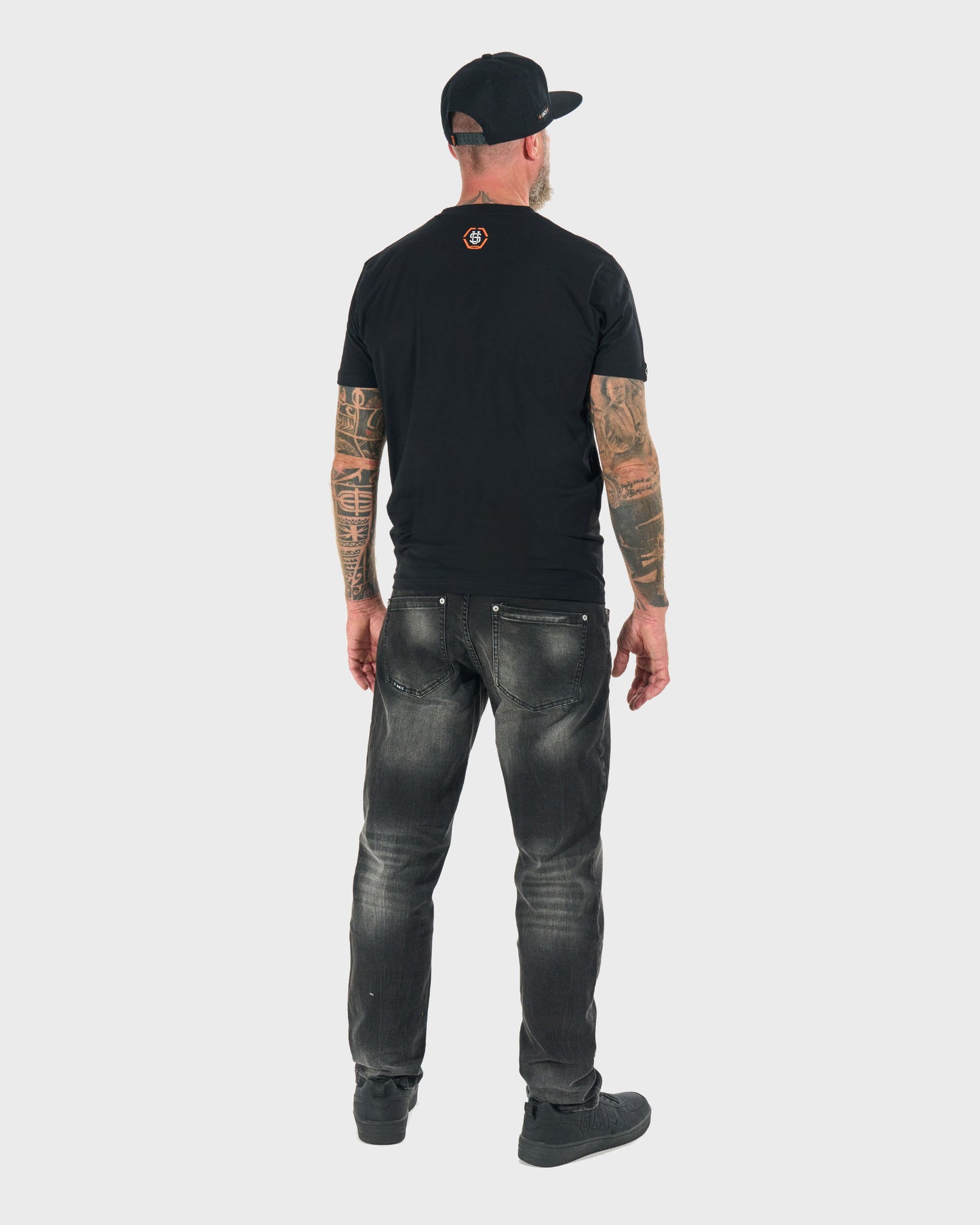 RODNEY III Men's T-Shirt BLACK/ORANGE