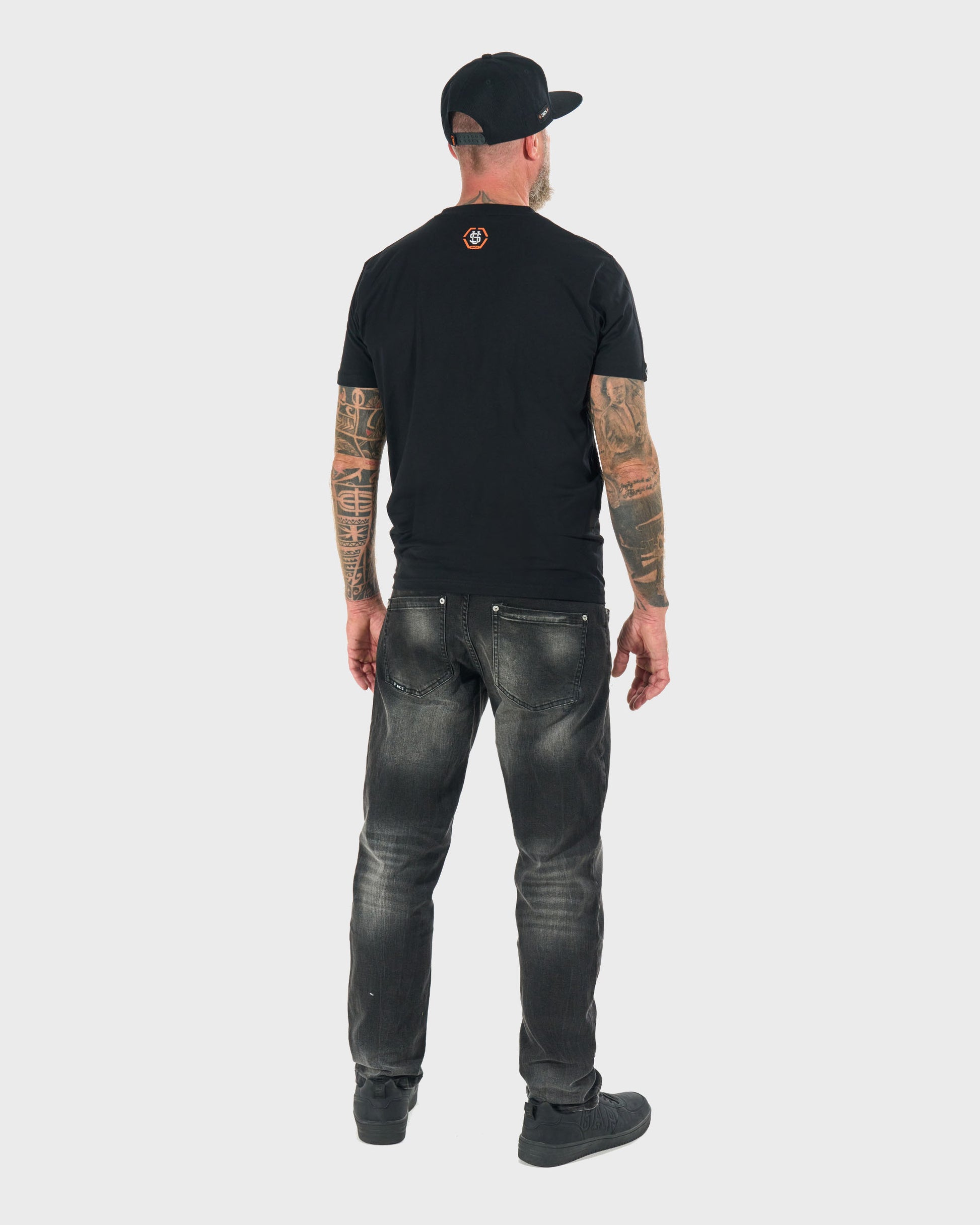 RODNEY III Men's T-Shirt BLACK/ORANGE