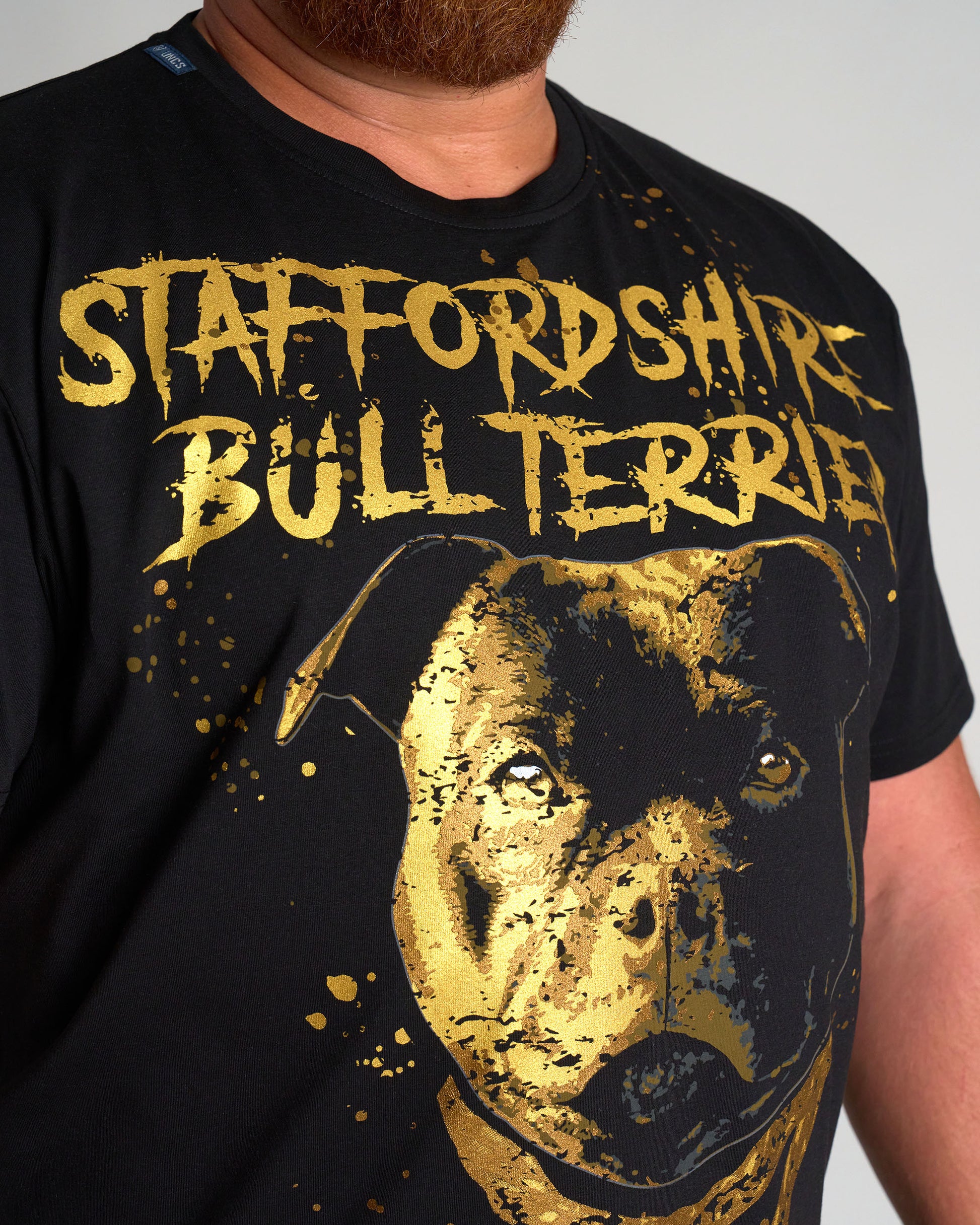 BULL TERRIER III Men's T-Shirt BLACK/GOLD