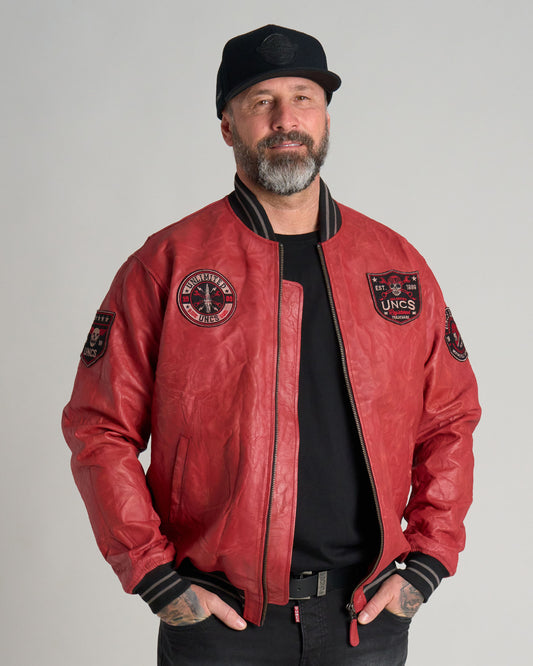BIKER Men's Leather Jacket RED