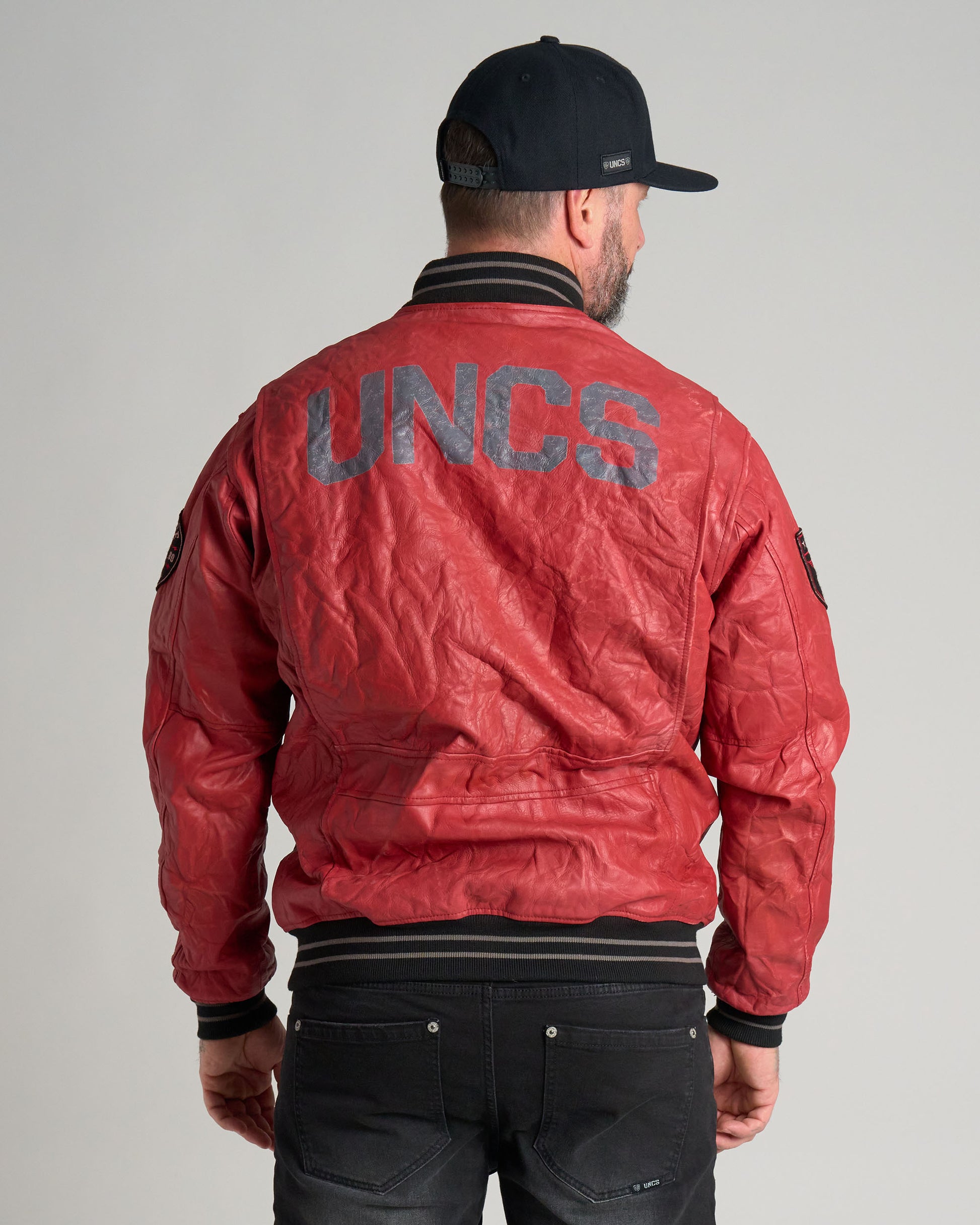 BIKER Men's Leather Jacket RED
