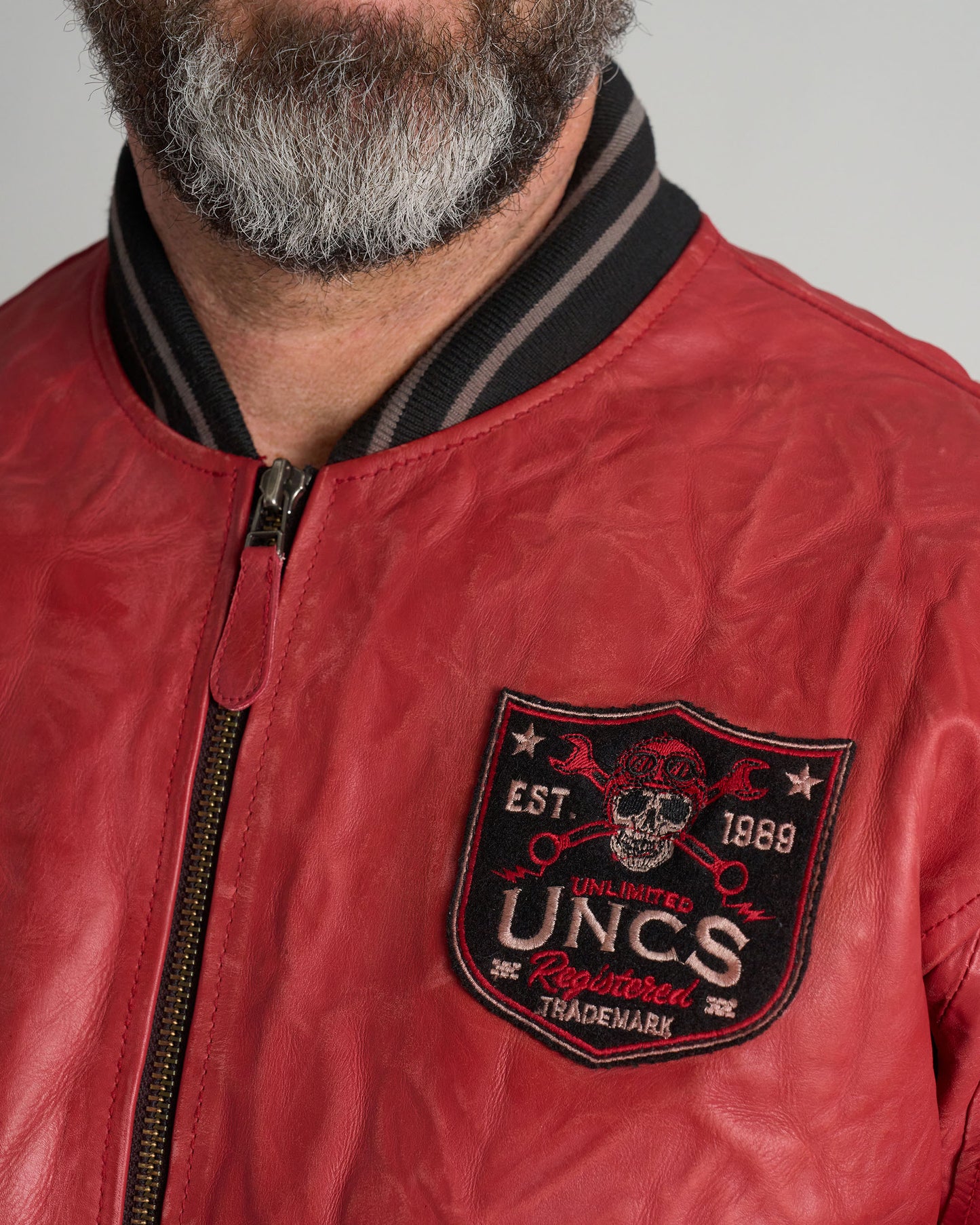 BIKER Men's Leather Jacket RED
