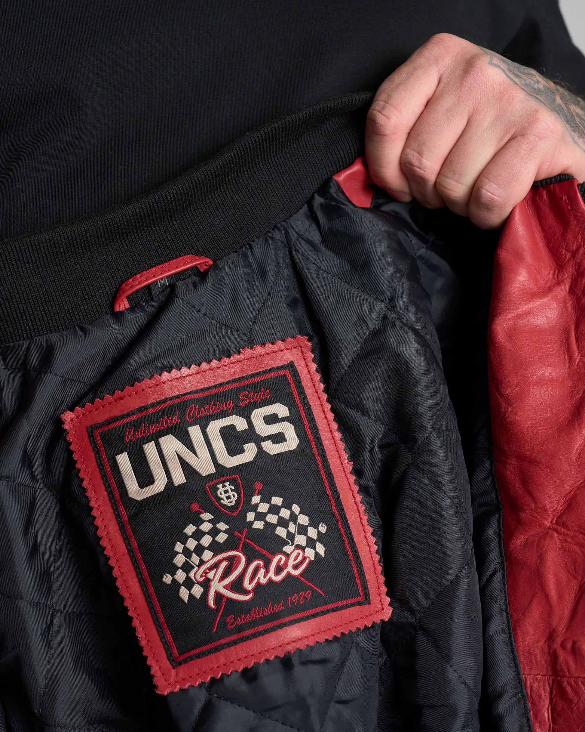 BIKER Men's Leather Jacket RED