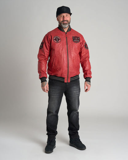 BIKER Men's Leather Jacket RED