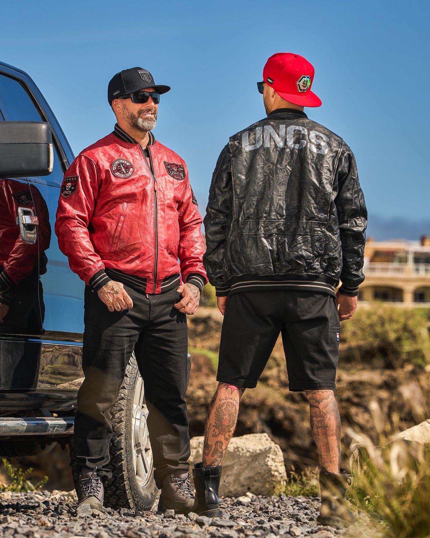 BIKER Men's Leather Jacket RED