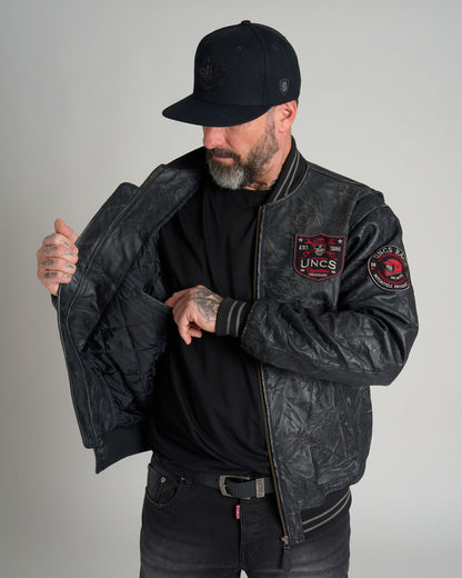 BIKER Men's Leather Jacket BLACK