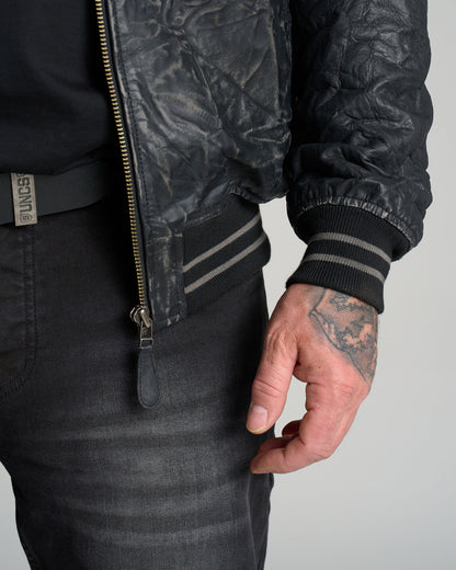 BIKER Men's Leather Jacket BLACK
