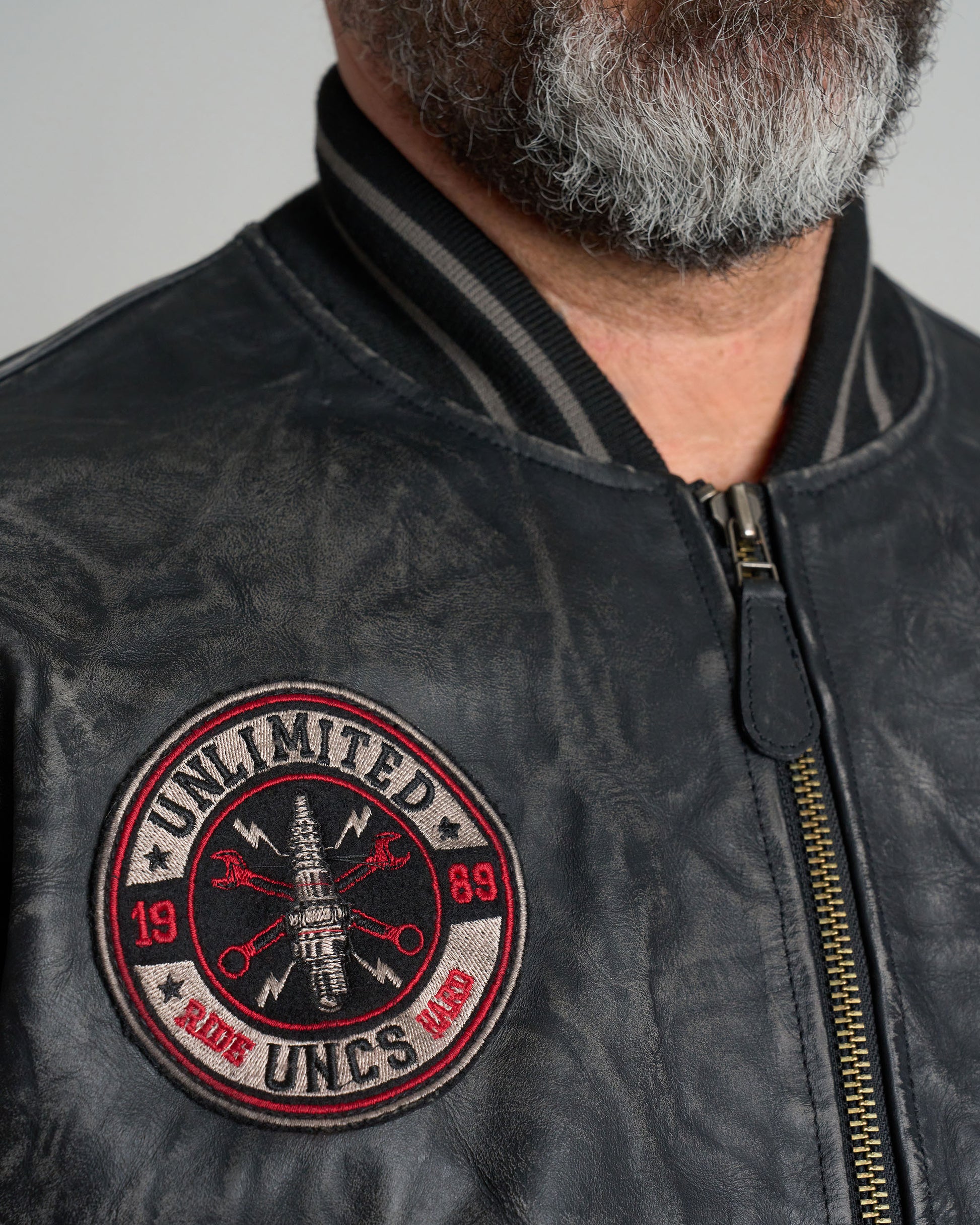 BIKER Men's Leather Jacket BLACK